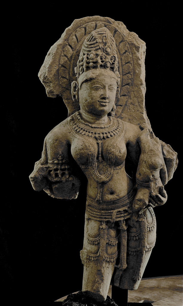 An Indian white marble sculpture of 'Ambika', the Great Goddess