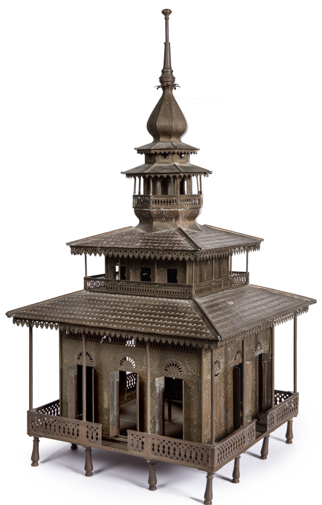 A Charming Indonesian brass and copper Indonesian miniature Mosque