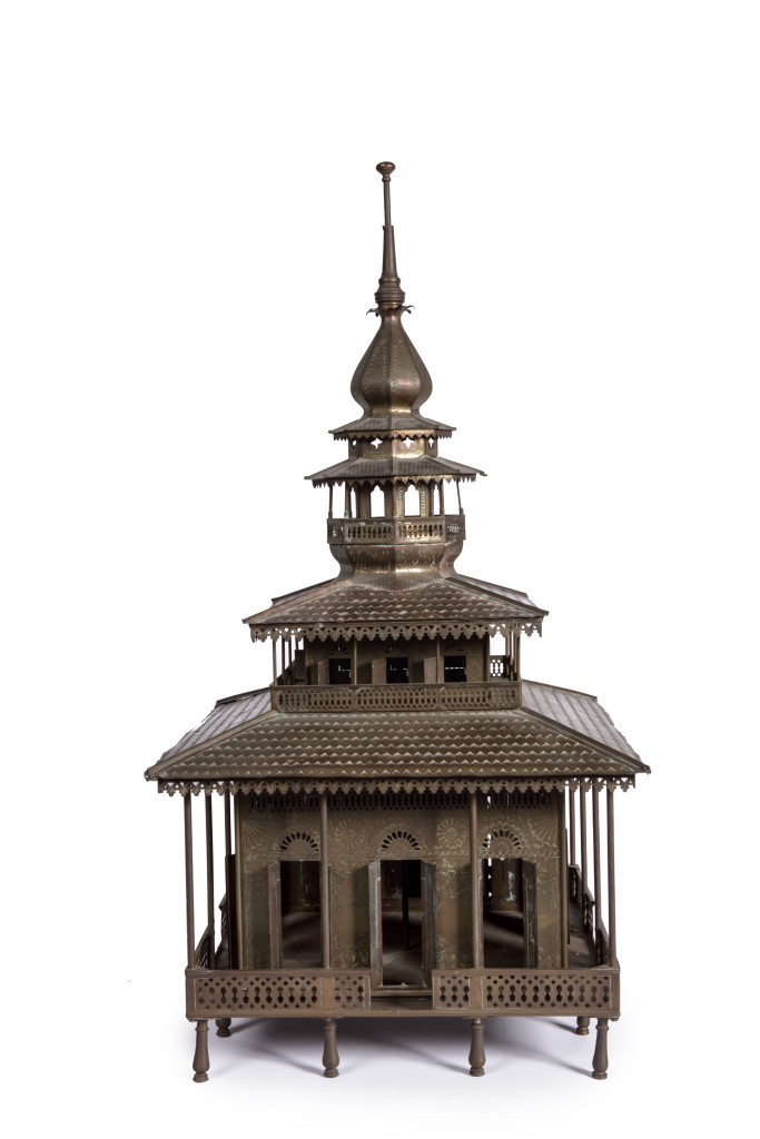 A Charming Indonesian brass and copper Indonesian miniature Mosque