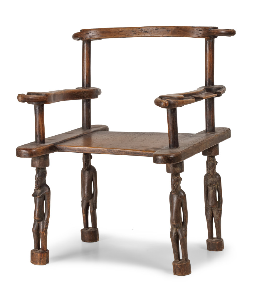 A ‘chair of importance’ with carved human figures