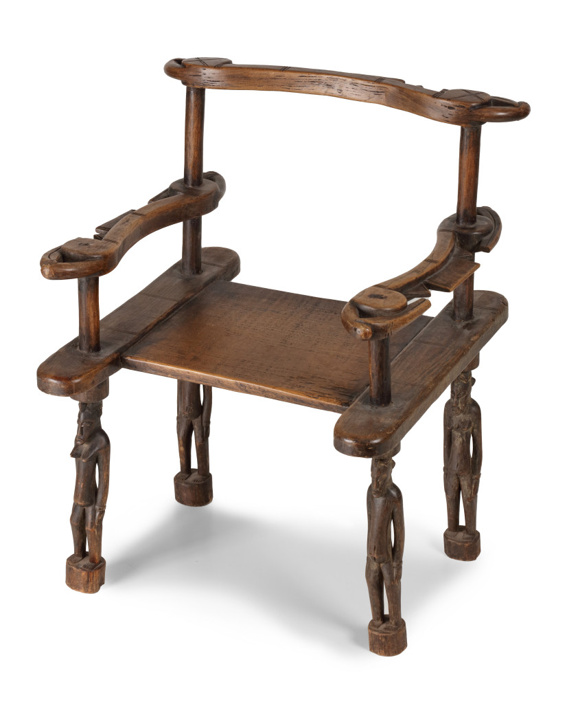 A ‘chair of importance’ with carved human figures