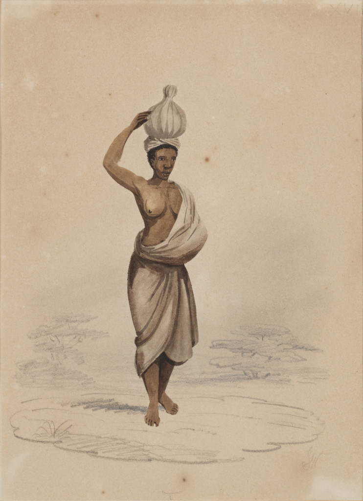 Nine framed pencil and watercolour sketches depicting various African tribes by J. White, Esq., together with a book containing 41 tinted lithograph plates, after these and other sketches by J. White, and 21 pages with descriptions of the various tribes o