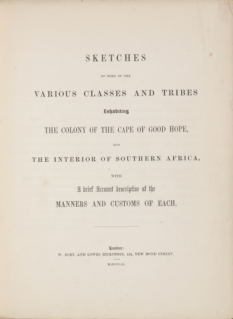 Nine framed pencil and watercolour sketches depicting various African tribes by J. White, Esq., together with a book containing 41 tinted lithograph plates, after these and other sketches by J. White, and 21 pages with descriptions of the various tribes o