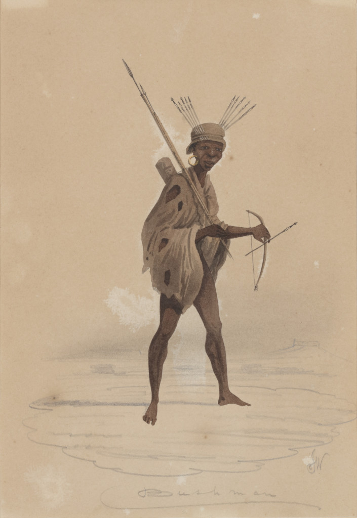 Nine framed pencil and watercolour sketches depicting various African tribes by J. White, Esq., together with a book containing 41 tinted lithograph plates, after these and other sketches by J. White, and 21 pages with descriptions of the various tribes o