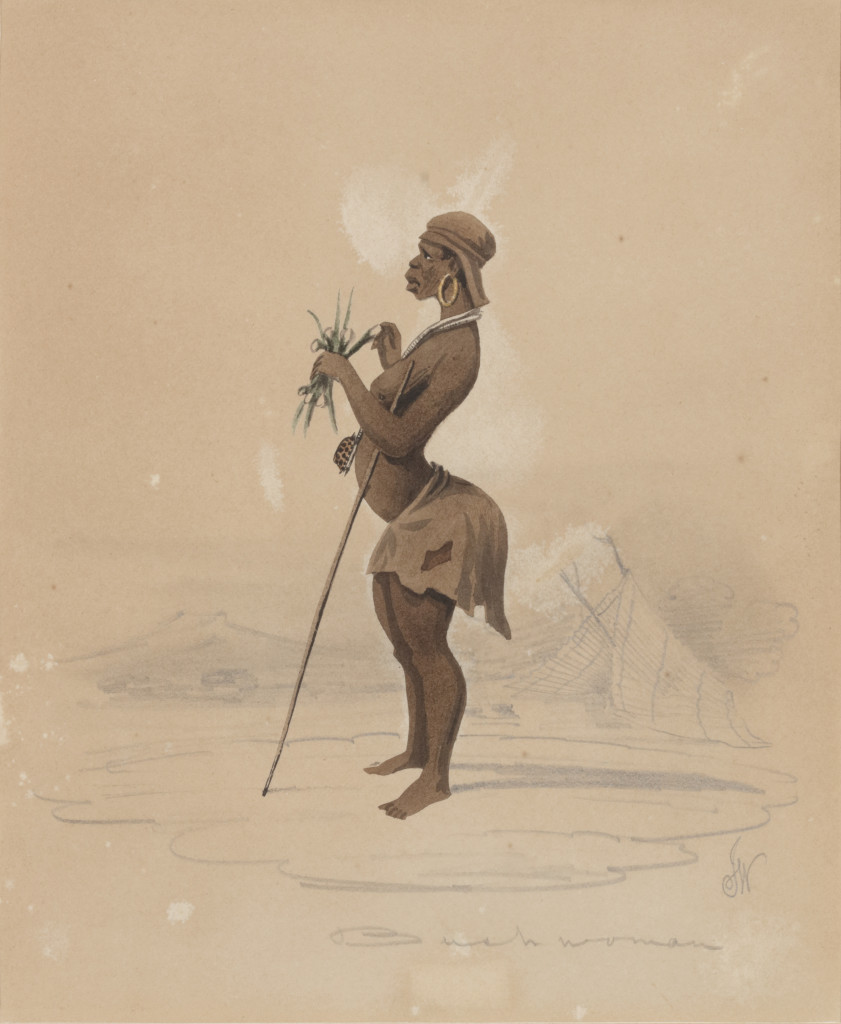 Nine framed pencil and watercolour sketches depicting various African tribes by J. White, Esq., together with a book containing 41 tinted lithograph plates, after these and other sketches by J. White, and 21 pages with descriptions of the various tribes o