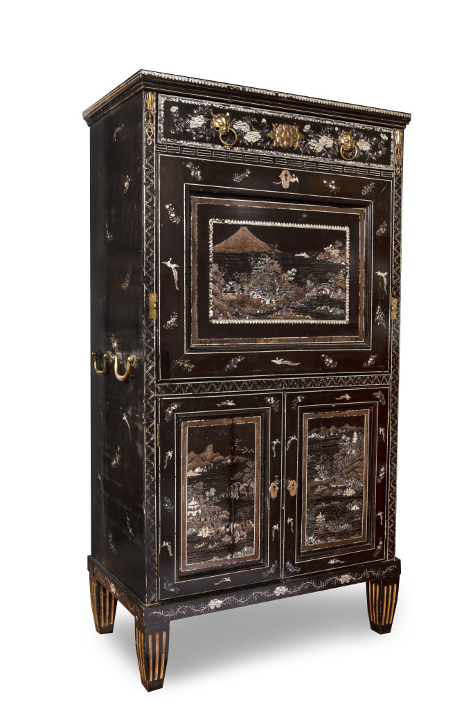 A rare Japanese export lacquer secretaire, possibly for the American market