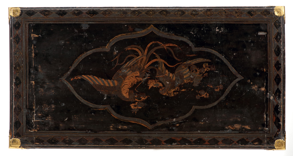 A large Japanese transitional lacquer chest with gilt-metal mounts
