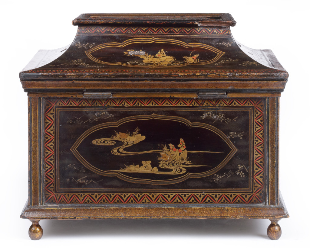 A rare Japanese export lacquer jewellery casket with inlays of precious materials, possibly by the Kichibei Studio