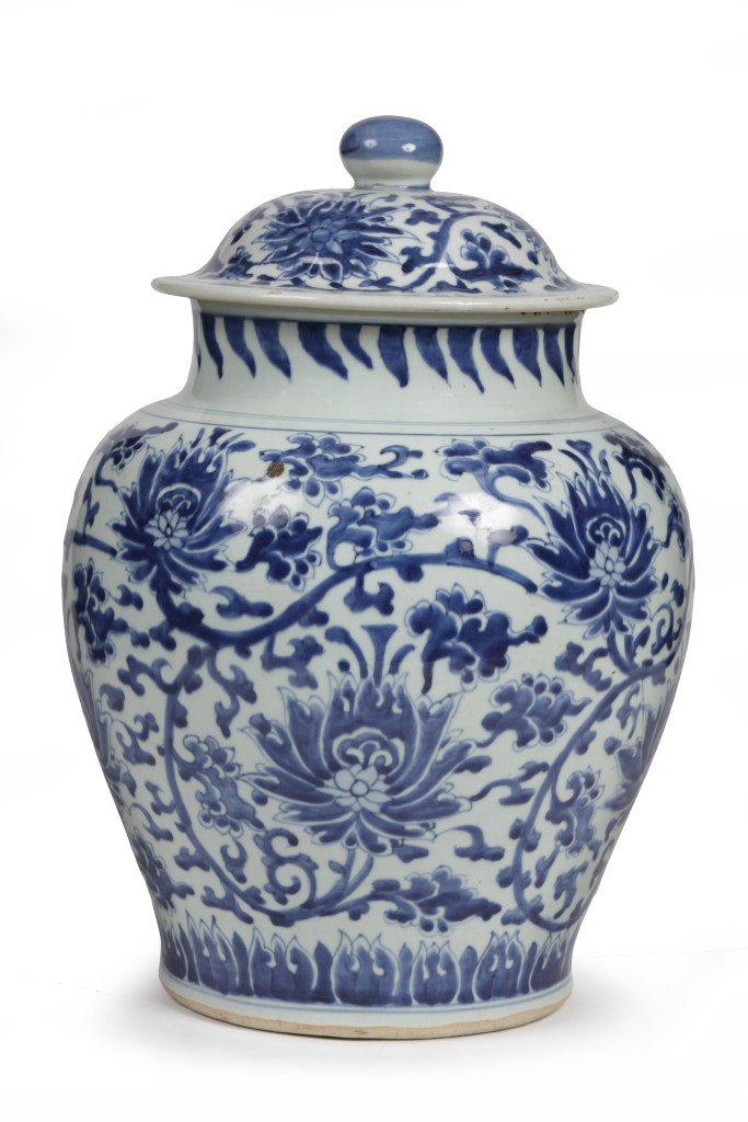 A Large Chinese Kangxi Blue-And-White-Porcelain Baluster Vase