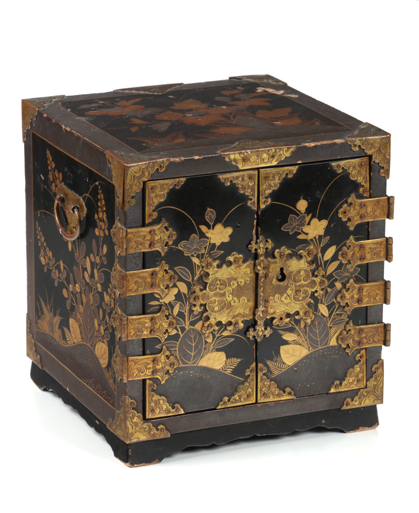 A Unique pair Japanese Lacquer Miniature Jewellery Cabinets