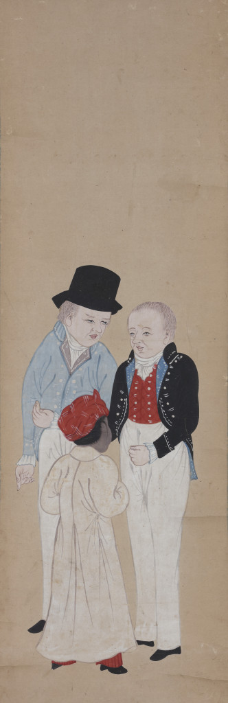 Two Dutchmen with their Javanese servant