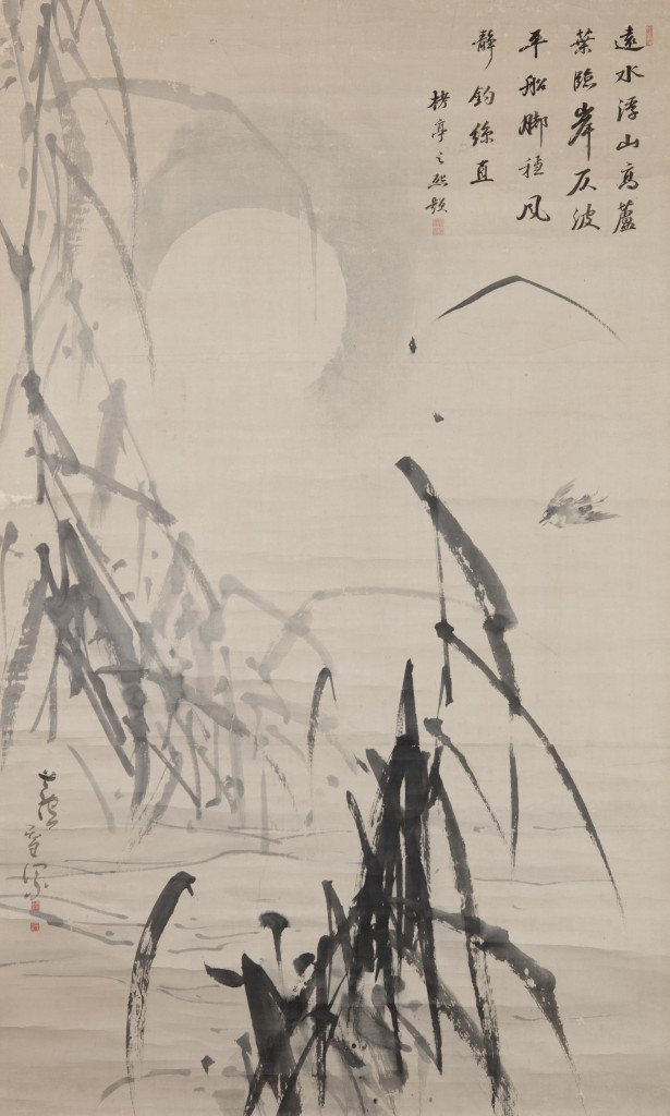 A Japanese vertical hanging scroll-painting, Kakejiku, attributed to Nagasawa Rosetsu (1754-1799)