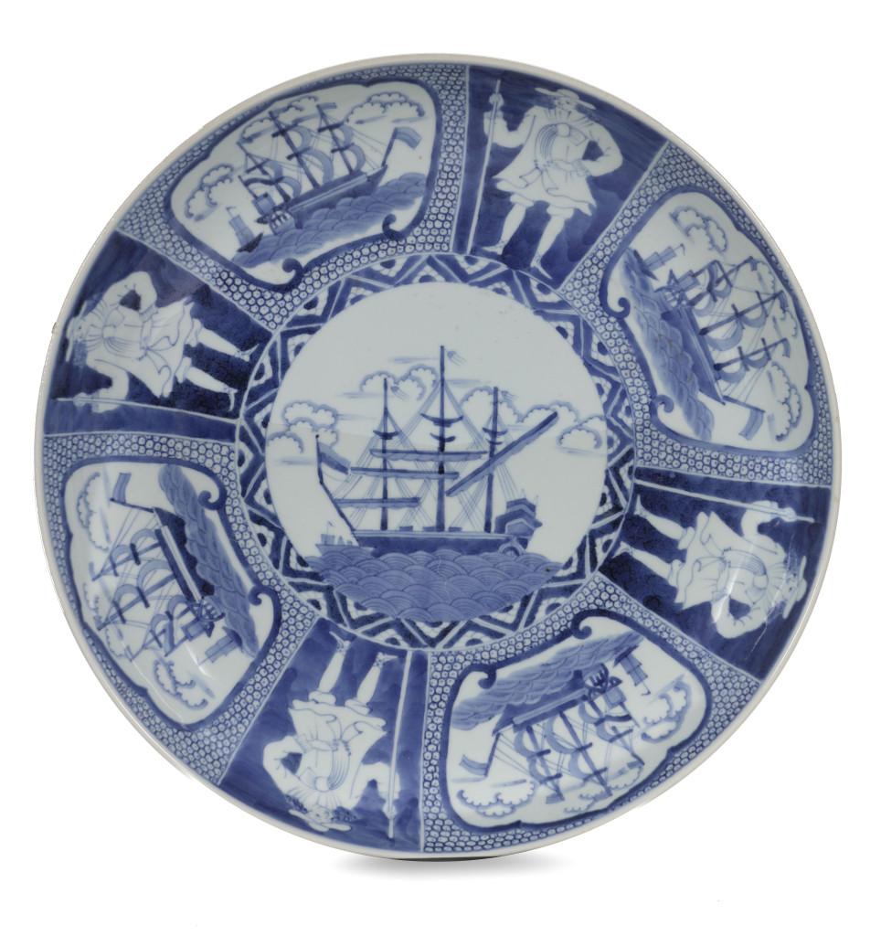 A large arita treasure ship dish