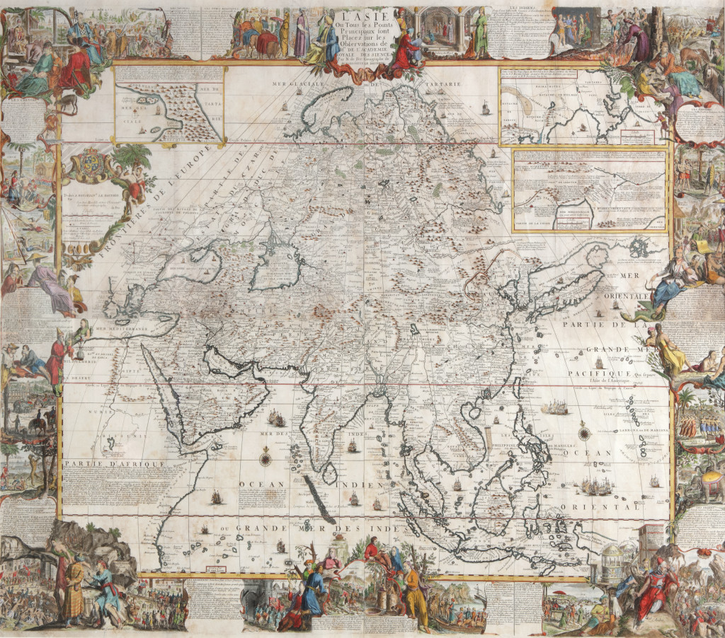 A large wall map of Asia by Nicolas de Fer (1647-1720)