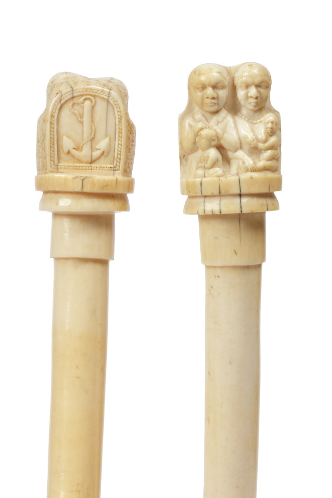 Portuguese-colonial Angolan Ivory carved Sedan Chair hand Supports, marked ***A ***R Diaz