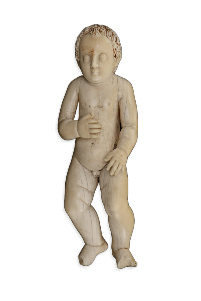 An ivory Spanish-colonial Hispanic-Filipino Baby Jesus 'Menino Jesus' figure