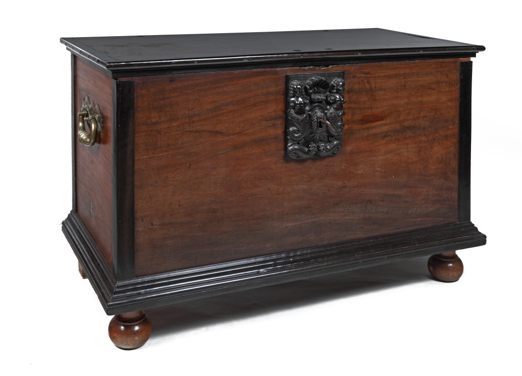 A Sri Lankan jackwood and ebony chest