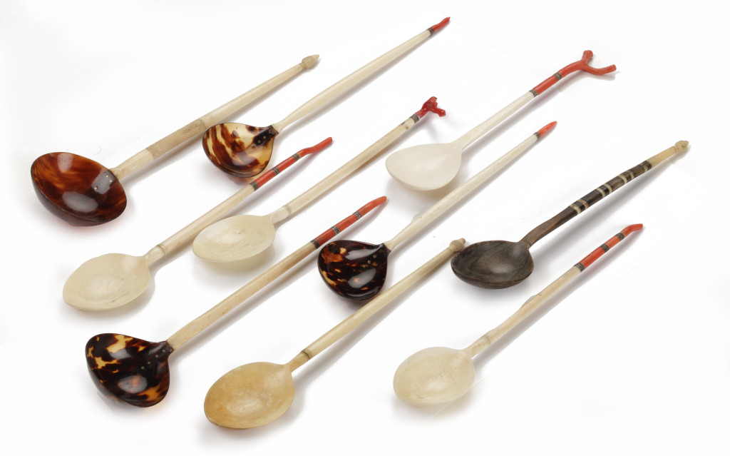 A collection of ten Turkish Ottoman fruit-sorbet spoons
