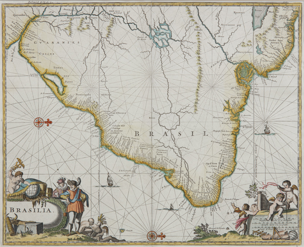 A map of Brazil by Johannes Blaeu (1596-1673)