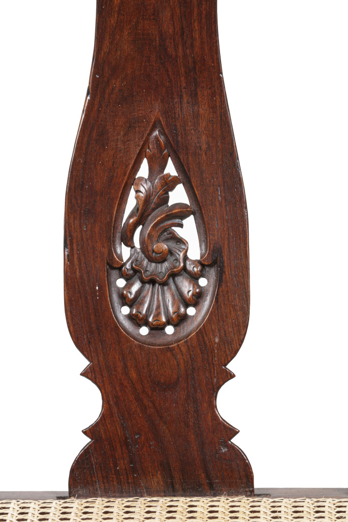 Pair of Sri Lankan East-Indian walnut, or mãrã, high-back side chairs