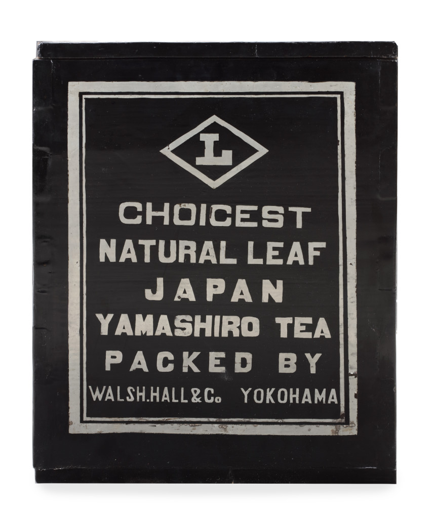 A Japanese Cypresswood or hinoki ‘Walsh, Hall & Co, Yokohama’ tea chest