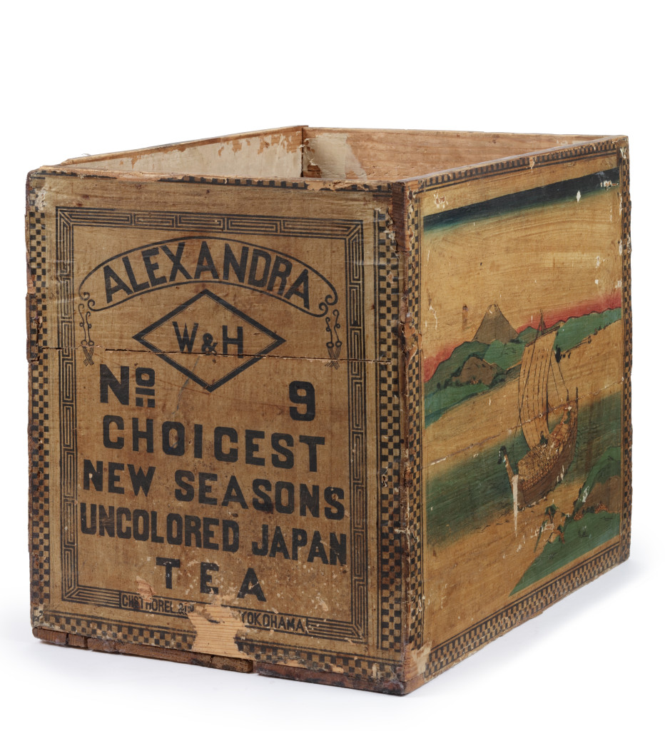 A Japanese Cypresswood or hinoki ‘Walsh, Hall & Co, Yokohama’ tea chest