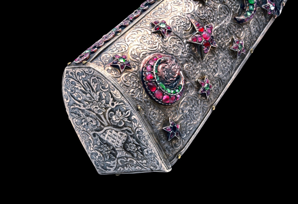 A superb bejewelled gem-set repoussé silver Ottoman miquelet flintlock rifle