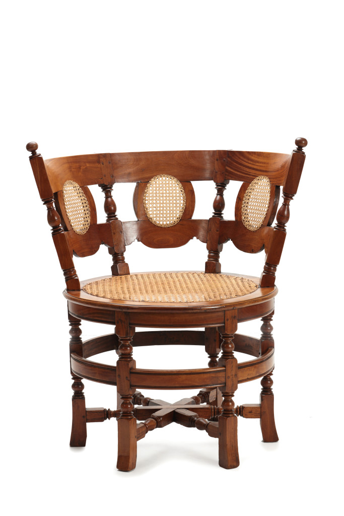 A Sri Lankan satinwood Burgomaster chair