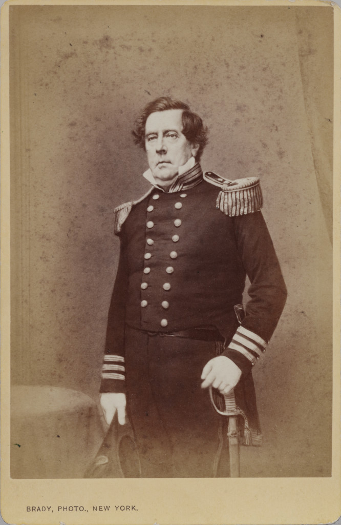 A cabinet card portrait of Commodore Matthew Calbraith Perry United States Navy (circa 1854-58)