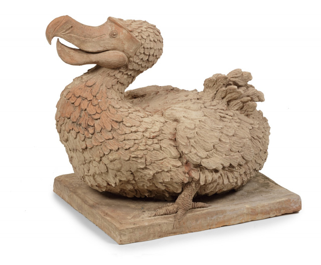 A terracotta sculpture of a dodo