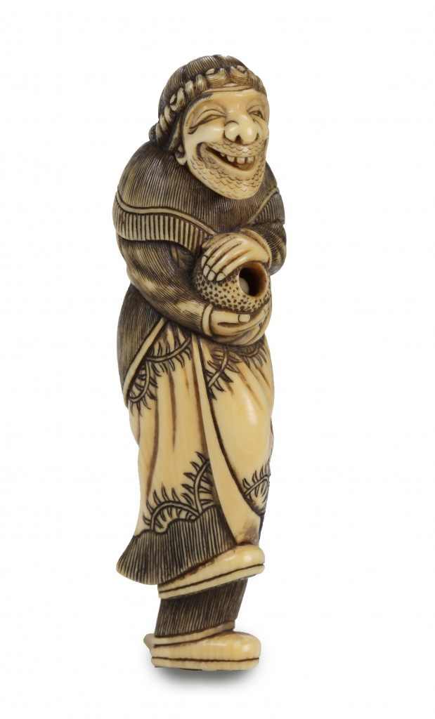 An unusual netsuke of a Dutchman by Masakazu