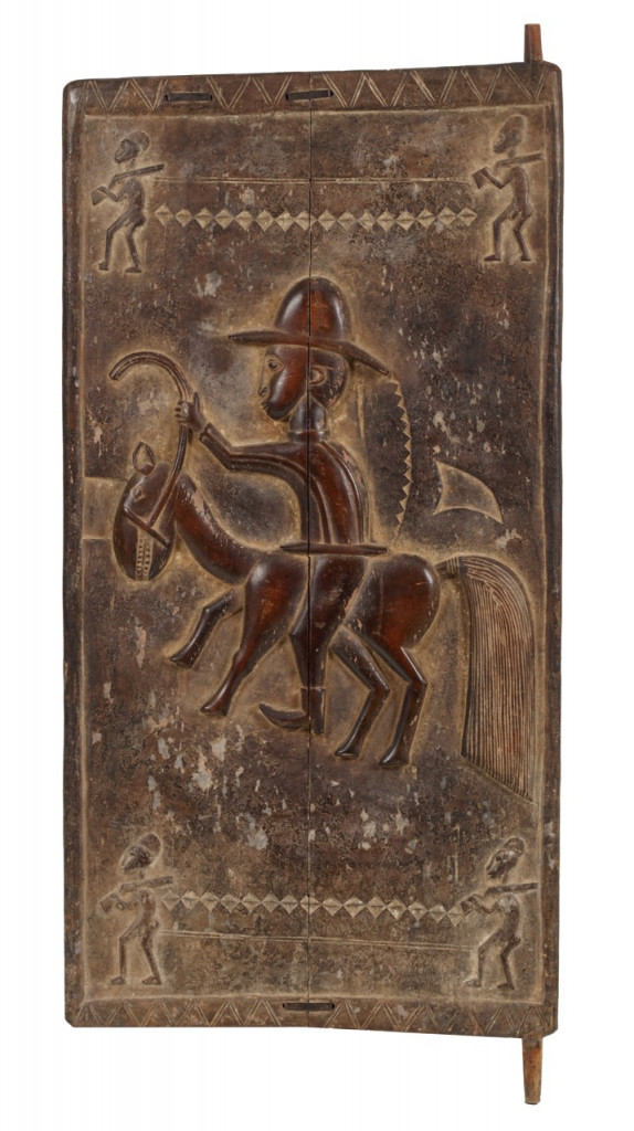 A Yoruba carved wooden 'colon' door