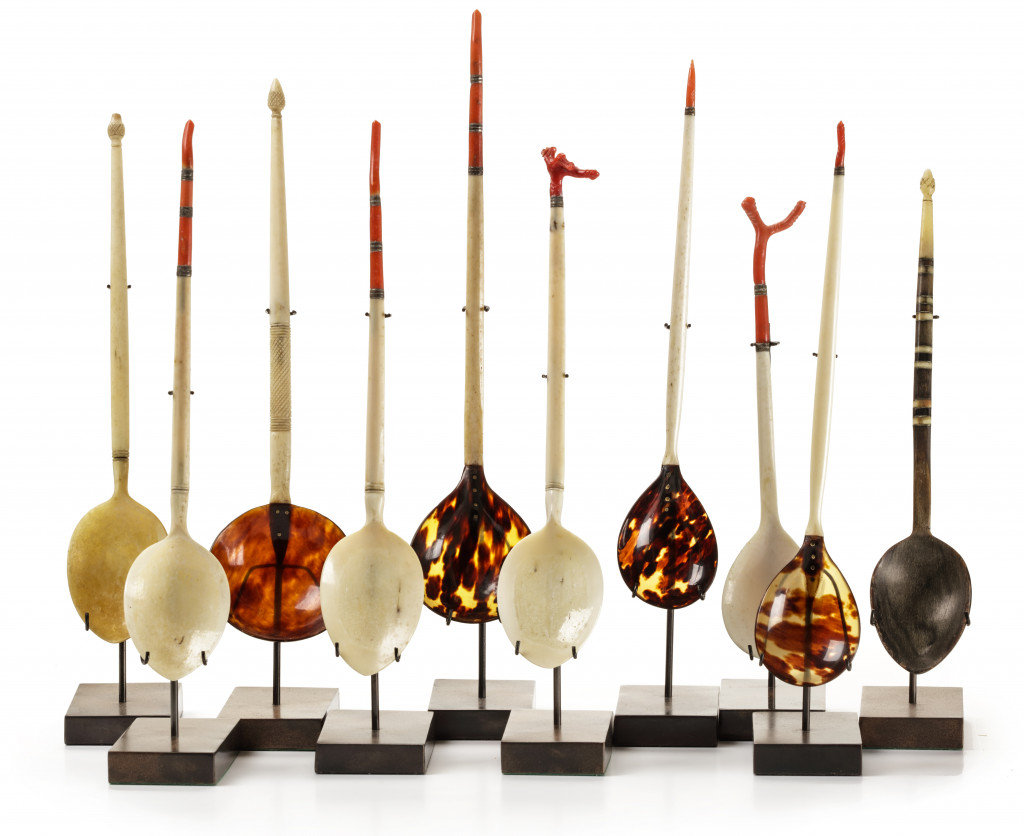 A collection of ten Turkish Ottoman fruit-sorbet spoons