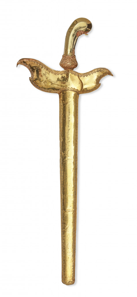 A superb Indonesian royal Cirebon gold keris dagger