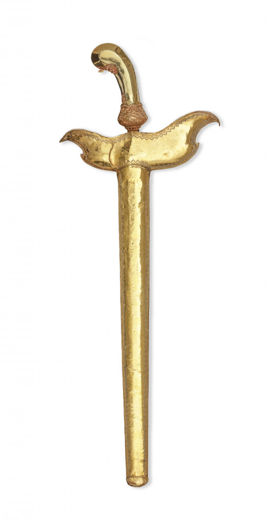 A superb Indonesian royal Cirebon gold keris dagger