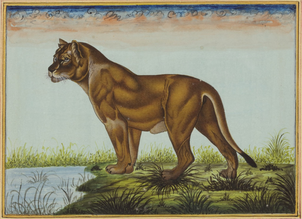 A series of ten miniature paintings depicting animals