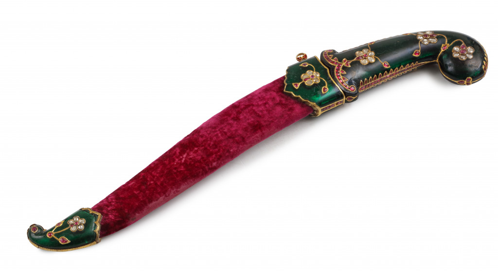 An superb gem-set Mughal glass dagger