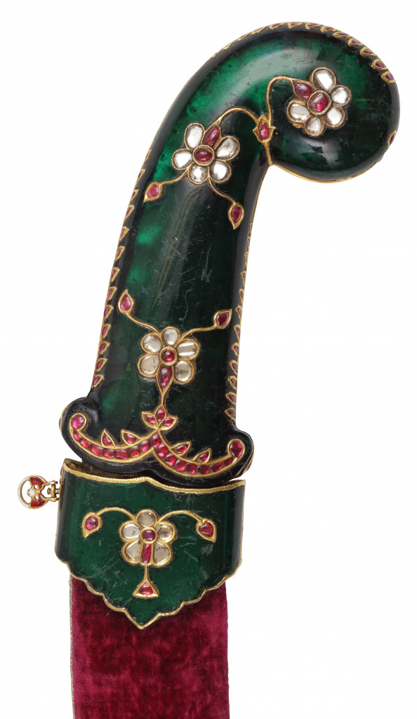 An superb gem-set Mughal glass dagger