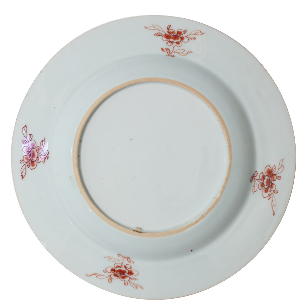 A rare set of twelve Chinese export porcelain plates bearing the arms of Jan Albert Sichterman (1692-1764)