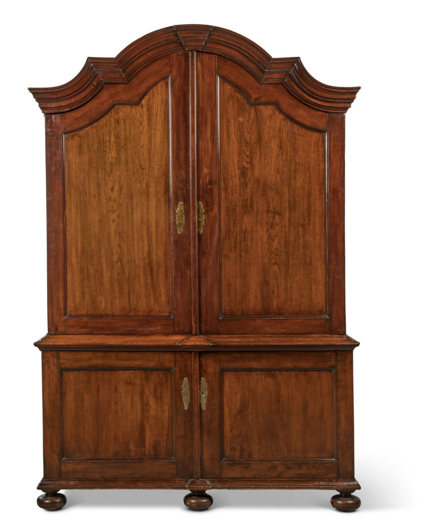A rare Cape Dutch-colonial stinkwood and yellowwood armoire