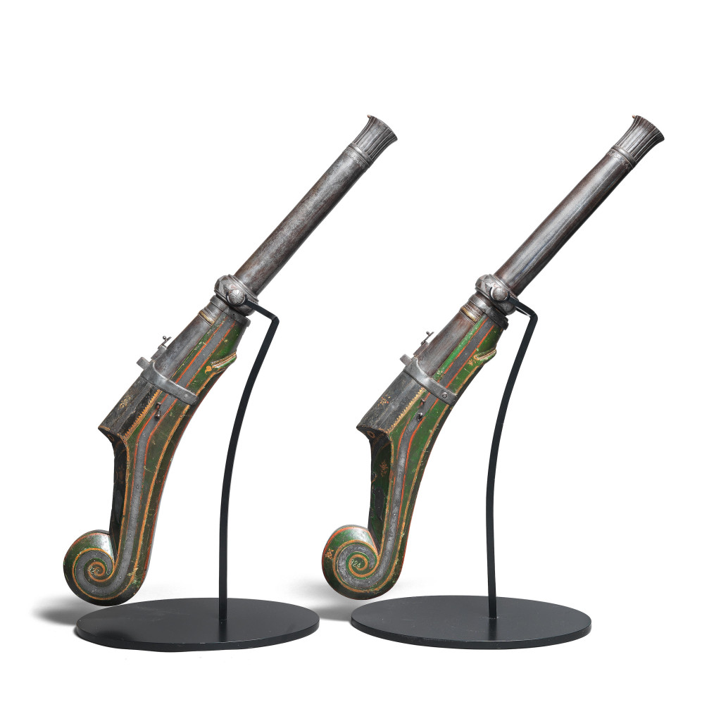A rare pair of Royal camel-guns or 'zamburak', formerly belonging to 'Maharaja' Bahadur Singh of Ajmer (1857-1903)