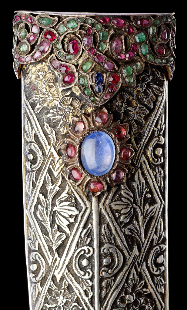 An Ottoman nephrite hilted bejewelled Ottoman hançer