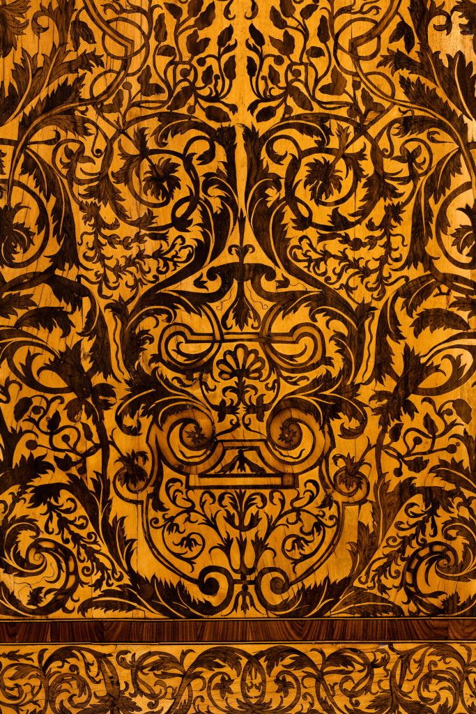 A magnificent Dutch marquetry cabinet on stand, by Jan van Mekeren (1658-1733) possibly made for William III and Mary of England