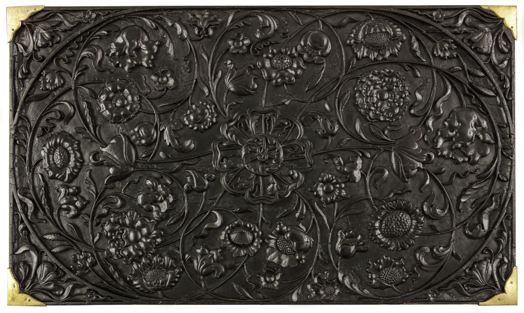 A Dutch colonial ebony cabinet with brass mounts