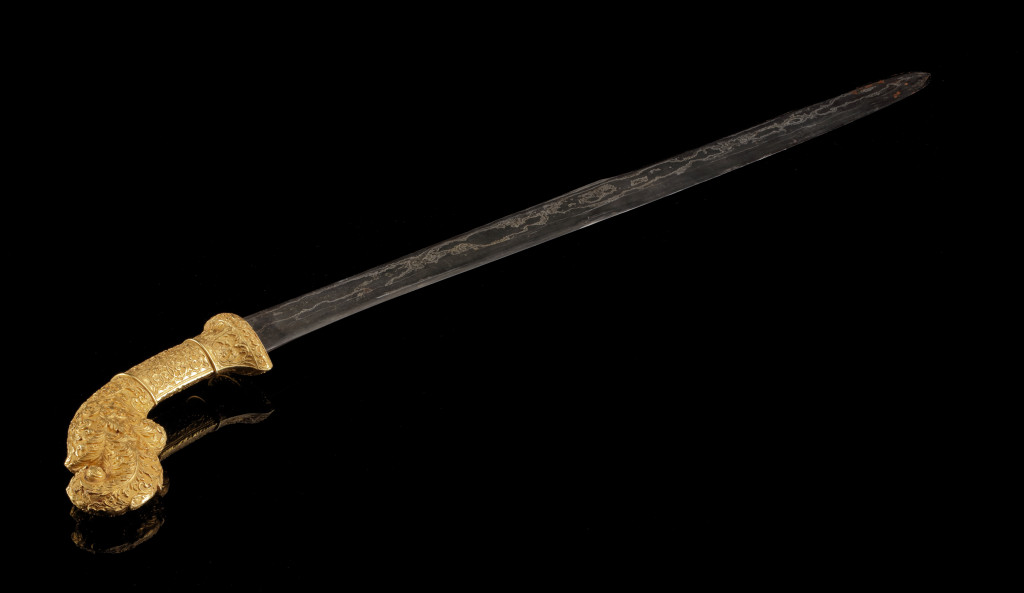 A superb royal Sumatran gold hilted pedang