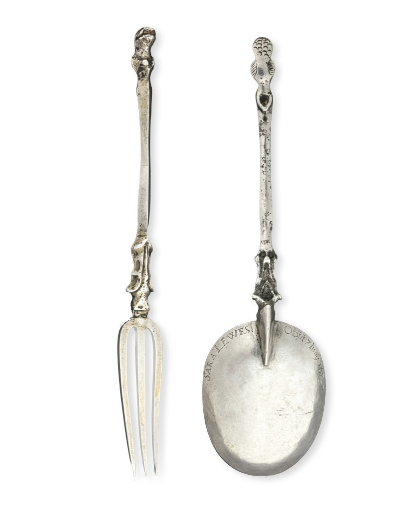 An extremely rare New Amsterdam commemorative spoon and fork
