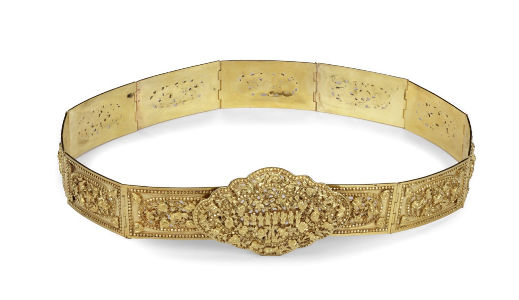 A Peranakan Chinese gold 'tali pinggang'