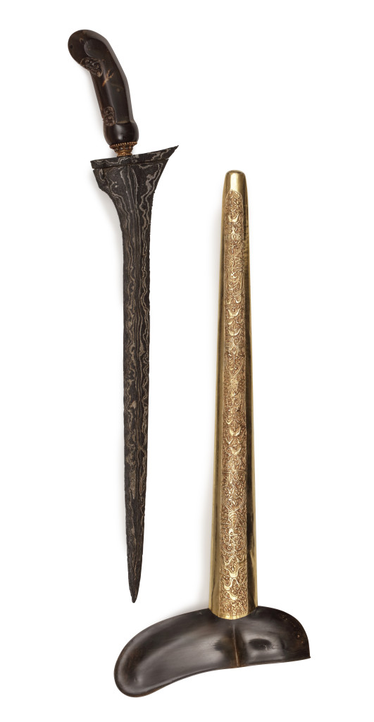 An Indonesian royal gold and horn keris