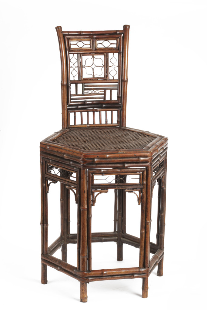 A Chinese 'Brighton Pavilion' bamboo and cane chair