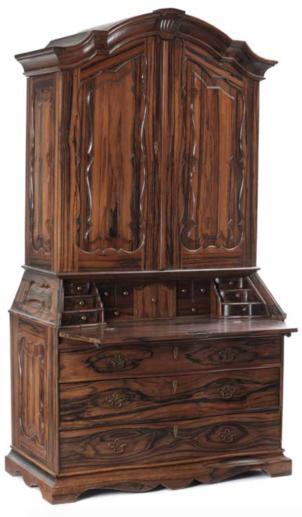 A large Dutch-colonial Sri Lankan coromandel bureau-cabinet